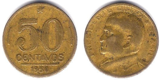 (563) Brasil. 1950. 50 Centavos (BC+)