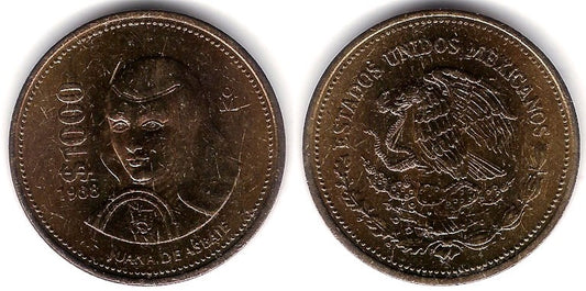 (536) Estados Unidos Mexicanos. 1988. 1000 Pesos (EBC+)