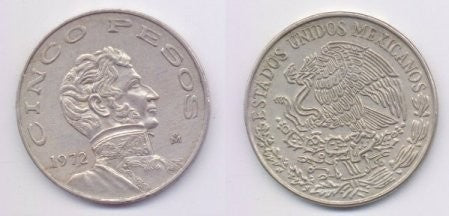 (472) Estados Unidos Mexicanos. 1972. 5 Pesos (EBC)