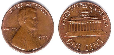 (201) Estados Unidos de América. 1974. 1 Cent (EBC)