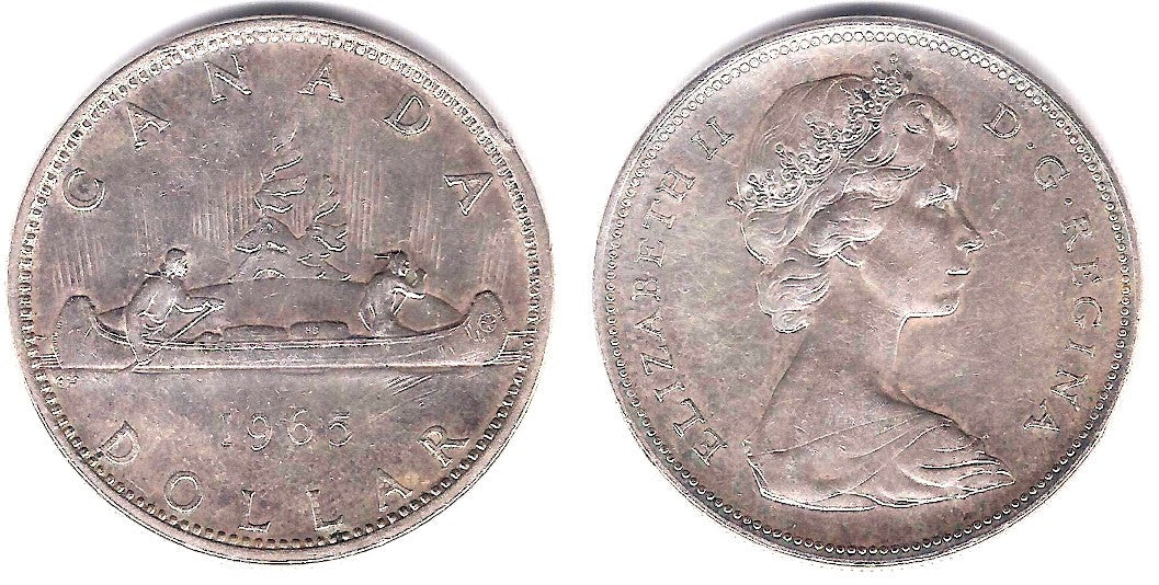 (64.1) Canadá. 1965. 1 Dollar (MBC+) (Plata)