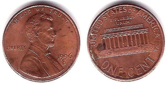(201b) Estados Unidos de América. 1996(D). 1 Cent (MBC-)