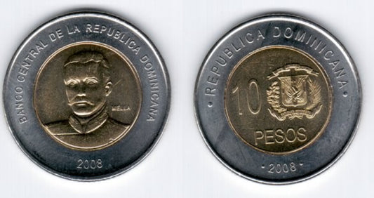 República Dominicana. 2008. 10 Pesos (SC)