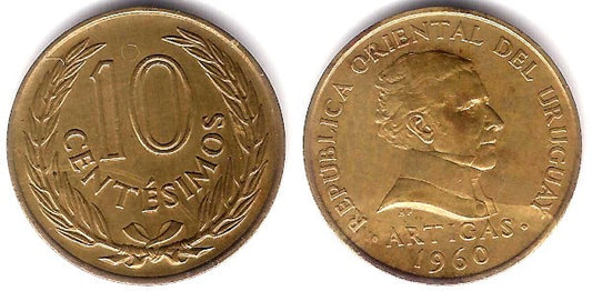 (36) Uruguay. 1960. 10 Centesimos (EBC)