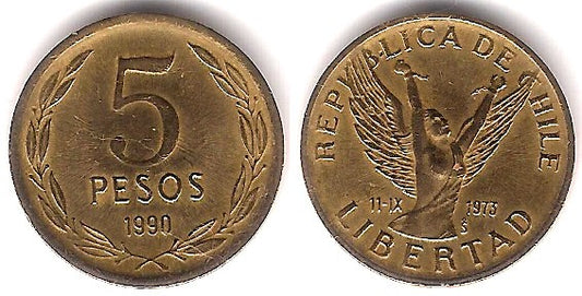 (217.2) Chile. 1990. 5 Pesos (MBC)