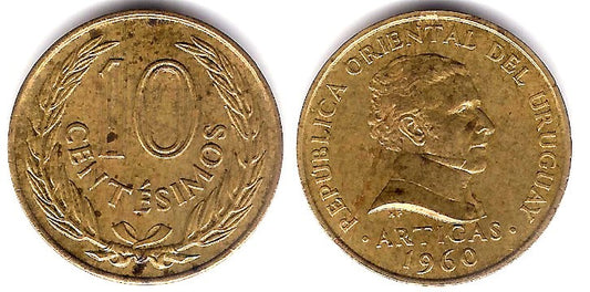 (36) Uruguay. 1960. 10 Centesimos (MBC+)