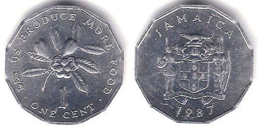 (64) Jamaica. 1987. 1 Cent (SC)