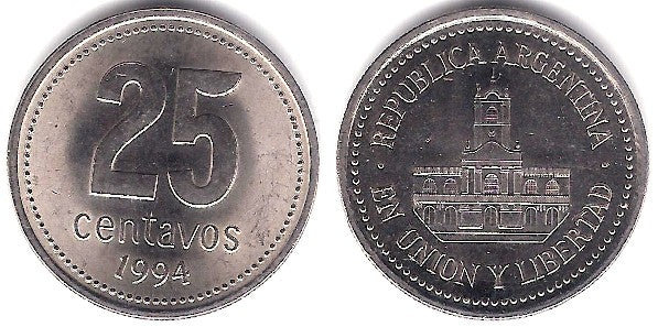 (110a) Argentina. 1994. 25 Centavos (EBC+)