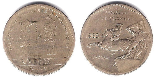 (270) Colombia. 1985. 10 Pesos (MBC)