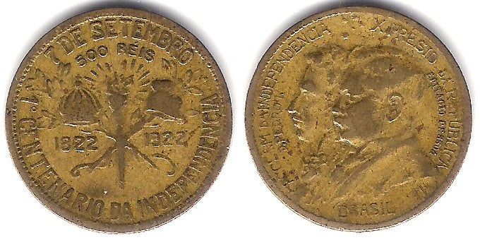 (521.1) Brasil. 1922. 500 Reis (MBC-)