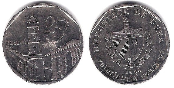 (577.1) Cuba. 1994. 25 Centavos (MBC)