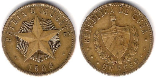 (105) Cuba. 1986. 1 Peso (MBC+)