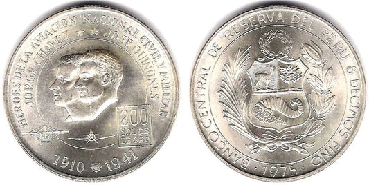 (262) Perú. 1975. 200 Soles (SC) (Plata)