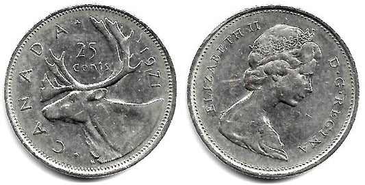 (62b) Canadá. 1971. 25 Cents (MBC)
