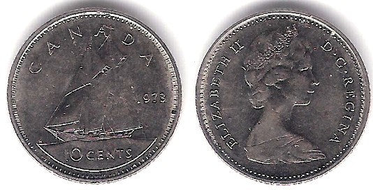 (77.1) Canadá. 1973. 10 Cents (MBC)