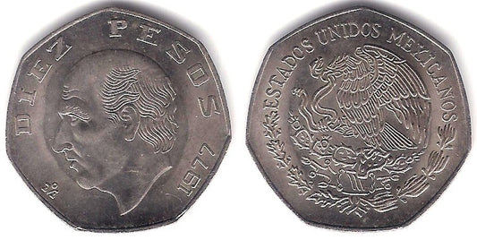 (477.1) Estados Unidos Mexicanos. 1977. 10 Pesos (EBC)