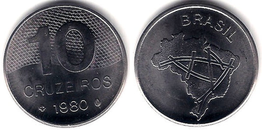 (592.1) Brasil. 1980. 10 Cruzeiros (EBC+)