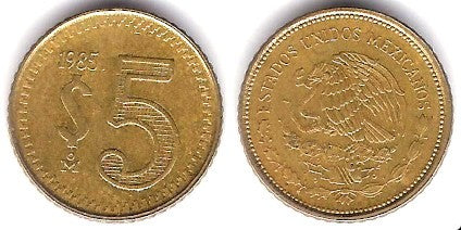 (502) Estados Unidos Mexicanos. 1985. 5 Pesos (MBC)