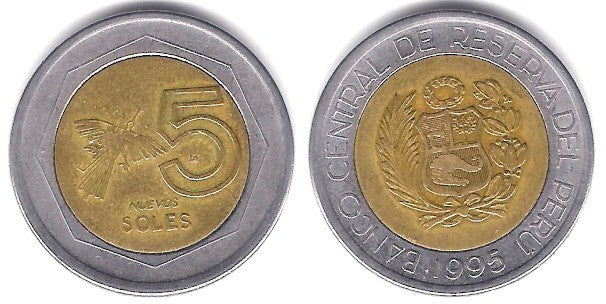 (316) Perú. 1995. 5 Soles (BC)