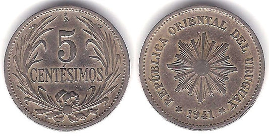 (21) Uruguay. 1941. 5 Centesimos (MBC)