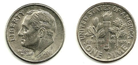 (195a) Estados Unidos de América. 2001(P). 1 Dime (EBC)