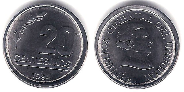 (105) Uruguay. 1994. 20 Centesimos (SC)