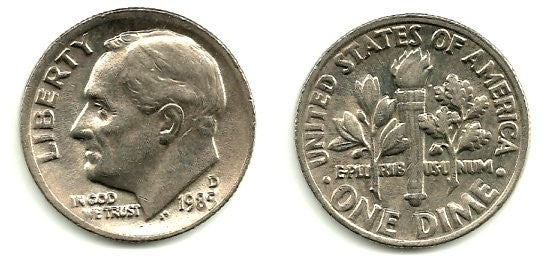 (195a) Estados Unidos de América. 1985(D). 1 Dime (EBC)