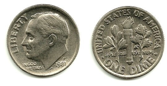 (195a) Estados Unidos de América. 1981(P). 1 Dime (EBC)