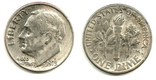 (195a) Estados Unidos de América. 1973(D). 1 Dime (MBC)
