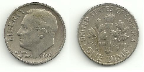 (195a) Estados Unidos de América. 1967. 1 Dime (MBC)