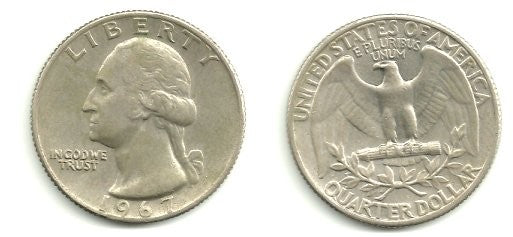 (164a) Estados Unidos de América. 1967. Quarter Dollar (MBC)