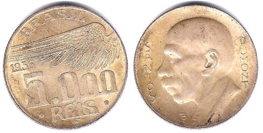 (543) Brasil. 1936. 5000 Reis (MBC+) (Plata)