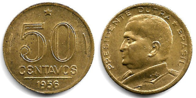 (563) Brasil. 1956. 50 Centavos (EBC)