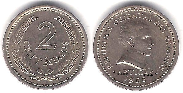 (33) Uruguay. 1952. 2 Centesimos (MBC)