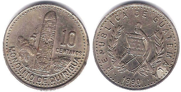 (277.5) Guatemala. 1990. 10 Centavos (MBC)