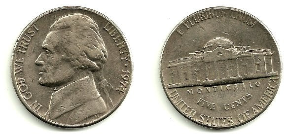 (A192) Estados Unidos de América. 1974. 5 Cents (MBC)