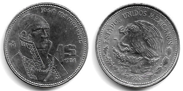 (496) Estados Unidos Mexicanos. 1984. 1 Peso (EBC)