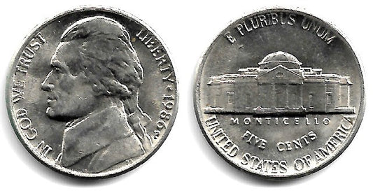 (A192) Estados Unidos de América. 1986(P). 5 Cents (EBC)