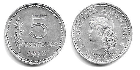 (65) Argentina. 1972. 5 Centavos (EBC)