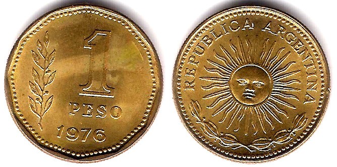 (69) Argentina. 1976. 1 Peso (EBC+)