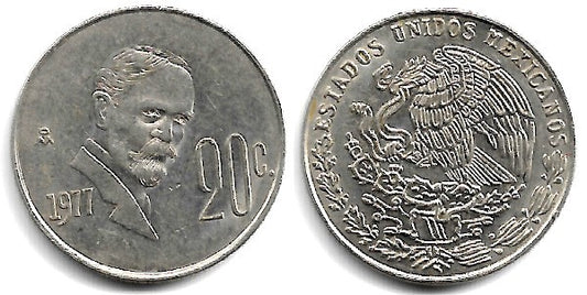 (442) Estados Unidos Mexicanos. 1977. 20 Centavos (MBC)