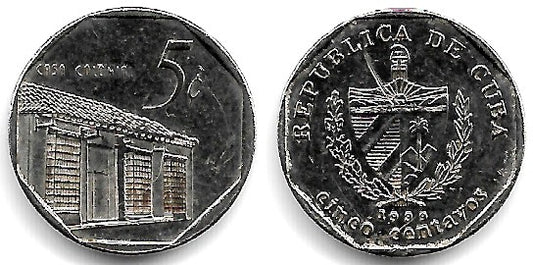 (575.2) Cuba. 1999. 5 Centavos (MBC)