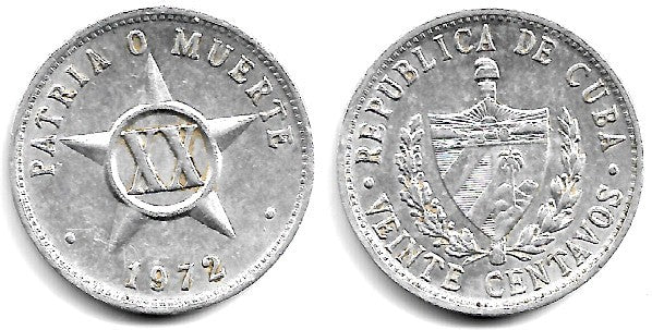 (35.1) Cuba. 1972. 20 Centavos (MBC+/EBC-)