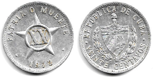 (35.1) Cuba. 1972. 20 Centavos (MBC+/EBC-)