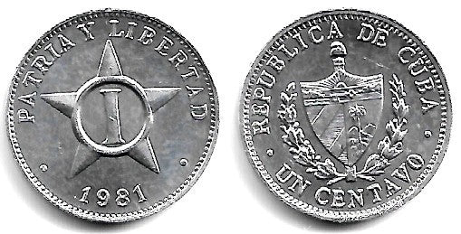 (33.1) Cuba. 1981. 1 Centavo (SC)