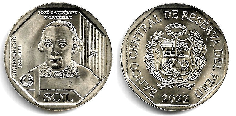 Perú. 2022. 1 Sol (SC) José Baquíjano y Carrillo