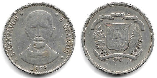 (49) República Dominicana. 1978. 5 Centavos (BC/BC+)