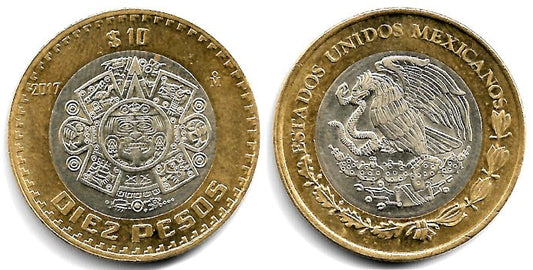 Estados Unidos Mexicanos. 2017. 10 Pesos (SC)
