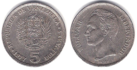 (Y53.1) Venezuela. 1977. 5 Bolivares (MBC)