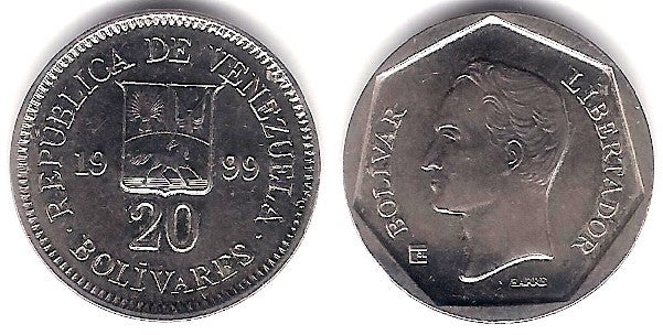 (Y76.2) Venezuela. 1999. 20 Bolivares (SC)